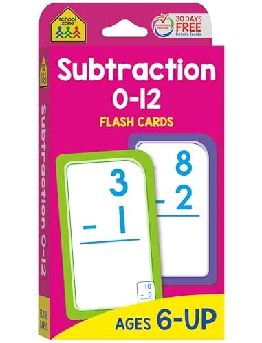 School Zone Subtraction 0–12 Flash Cards cover