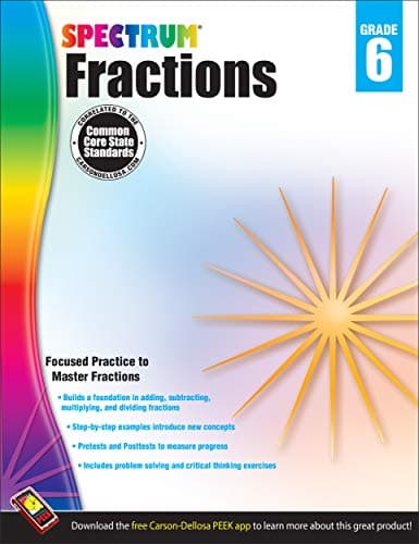 Spectrum Fractions Workbook, Grade 6 cover