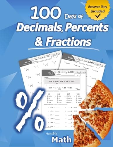 Humble Math — 100 Days of Decimals, Percents & Fractions cover