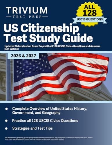 US Citizenship Test Study Guide 2026 and 2027 cover