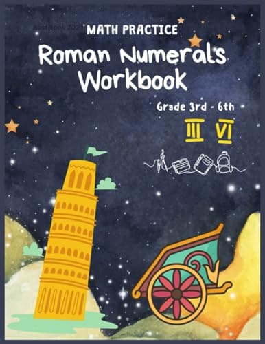 Math Practice Roman Numerals Workbook Grade 3rd–6th cover